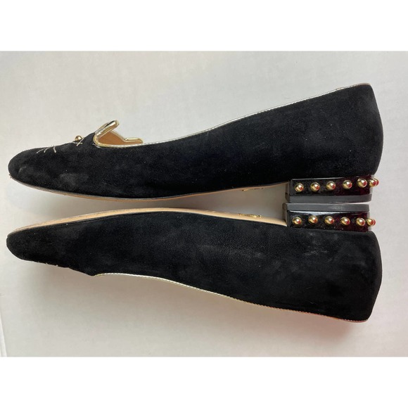 Charlotte Olympia Embroidered Velvet Kitty flats - Picture 5 of 12